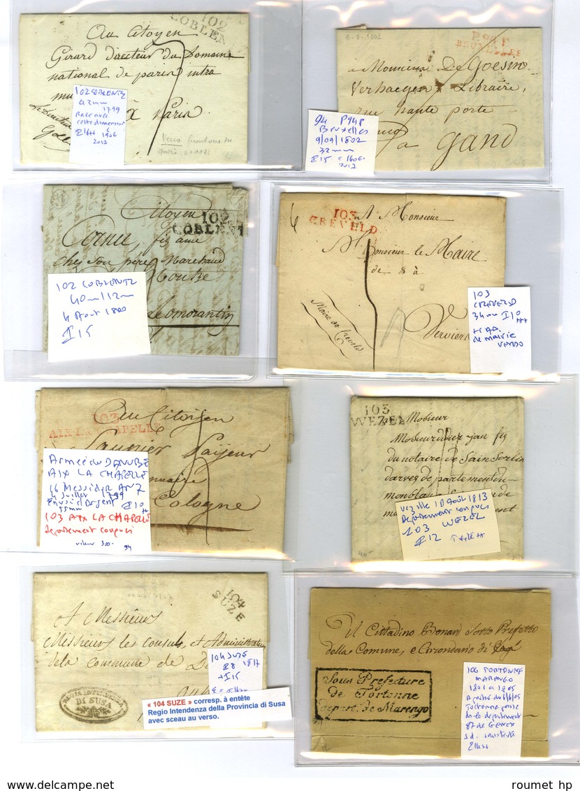 Lot De 66 Lettres Avec Marques Postales De Départements Conquis. - B / TB. - 1792-1815: Départements Conquis