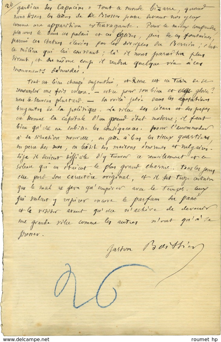 BOISSIER Gaston (1823-1908), historien, philologue, de l'Académie Française. -/- ROME.