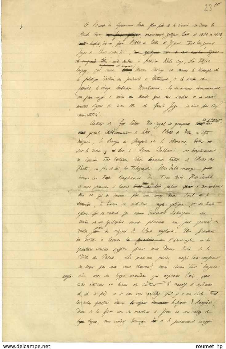 DARMESTETER James (1849-1894), Linguiste, Professeur Et Historien. -/- CALCUTTA. - Sonstige & Ohne Zuordnung