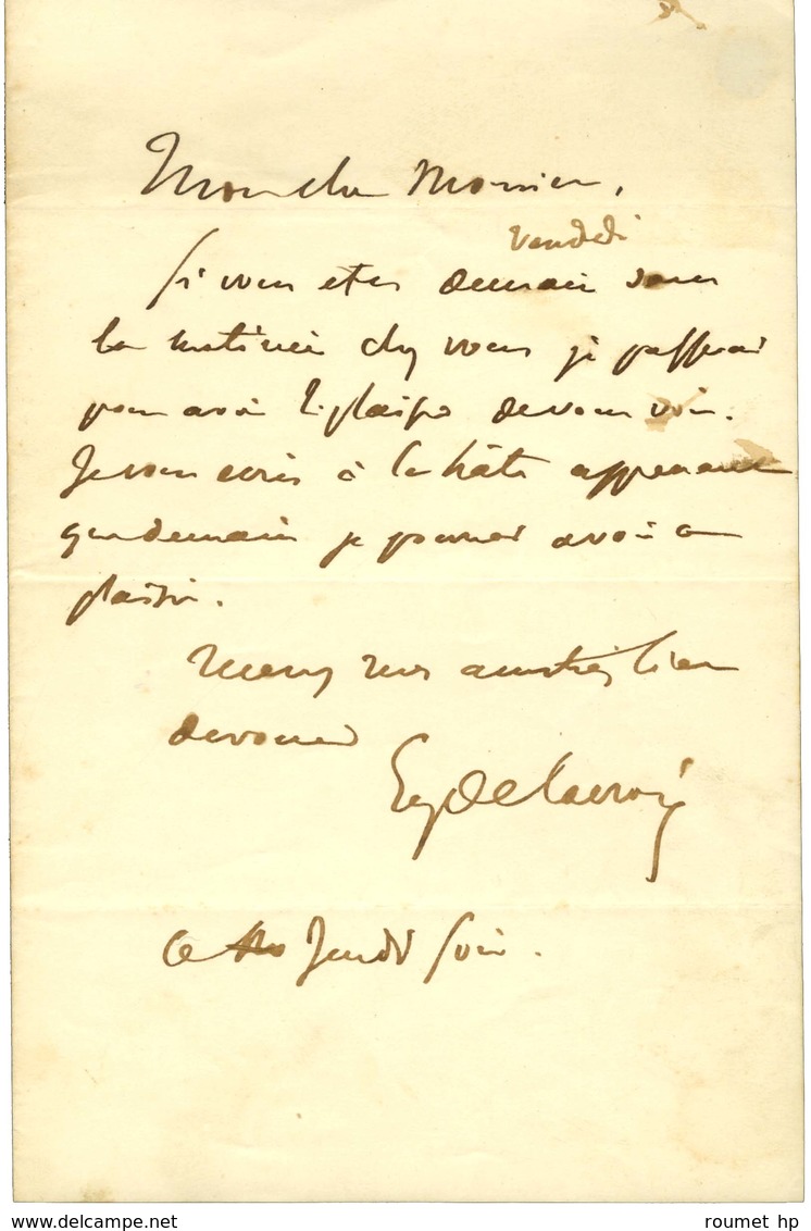 DELACROIX Eugène (1798-1863), Peintre. - Autres & Non Classés