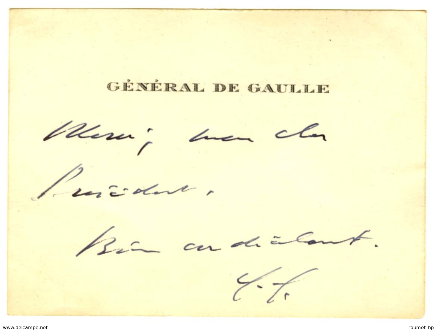 GAULLE Charles De (1890-1970), Général Et Homme D'État. - Altri & Non Classificati