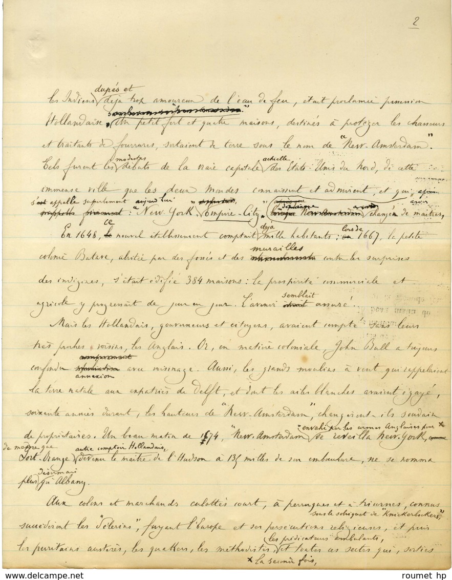 KÉRATRY Émile De, Comte (1832-1904), Homme Politique, écrivain Et Militaire. -/- NEW YORK. - Altri & Non Classificati