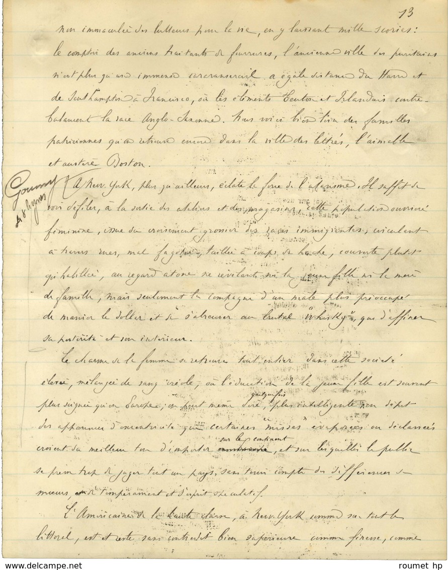 KÉRATRY Émile De, Comte (1832-1904), Homme Politique, écrivain Et Militaire. -/- NEW YORK. - Other & Unclassified