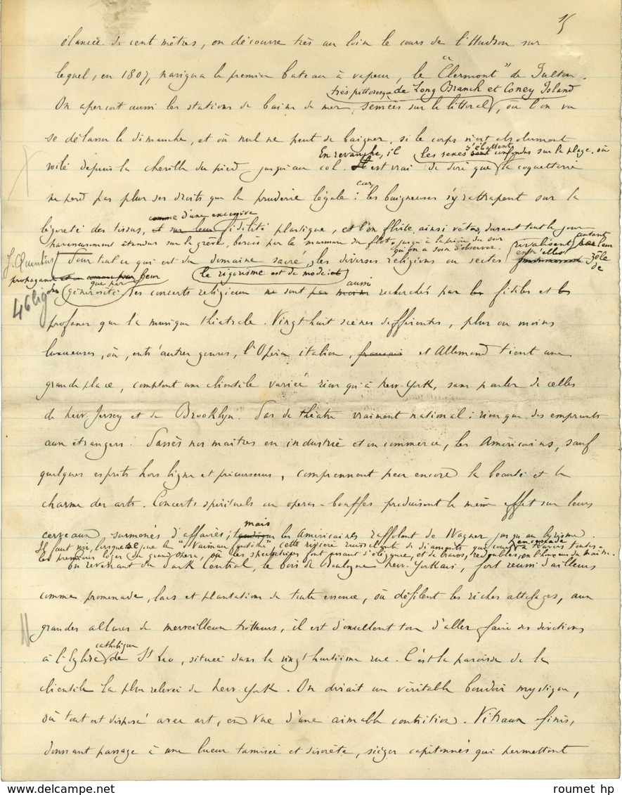 KÉRATRY Émile De, Comte (1832-1904), Homme Politique, écrivain Et Militaire. -/- NEW YORK. - Other & Unclassified