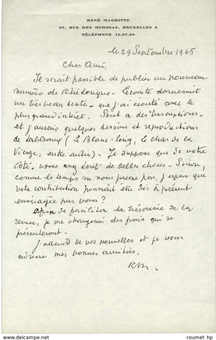 MAGRITTE René (1898-1967), Peintre Surréaliste Belge. - Altri & Non Classificati