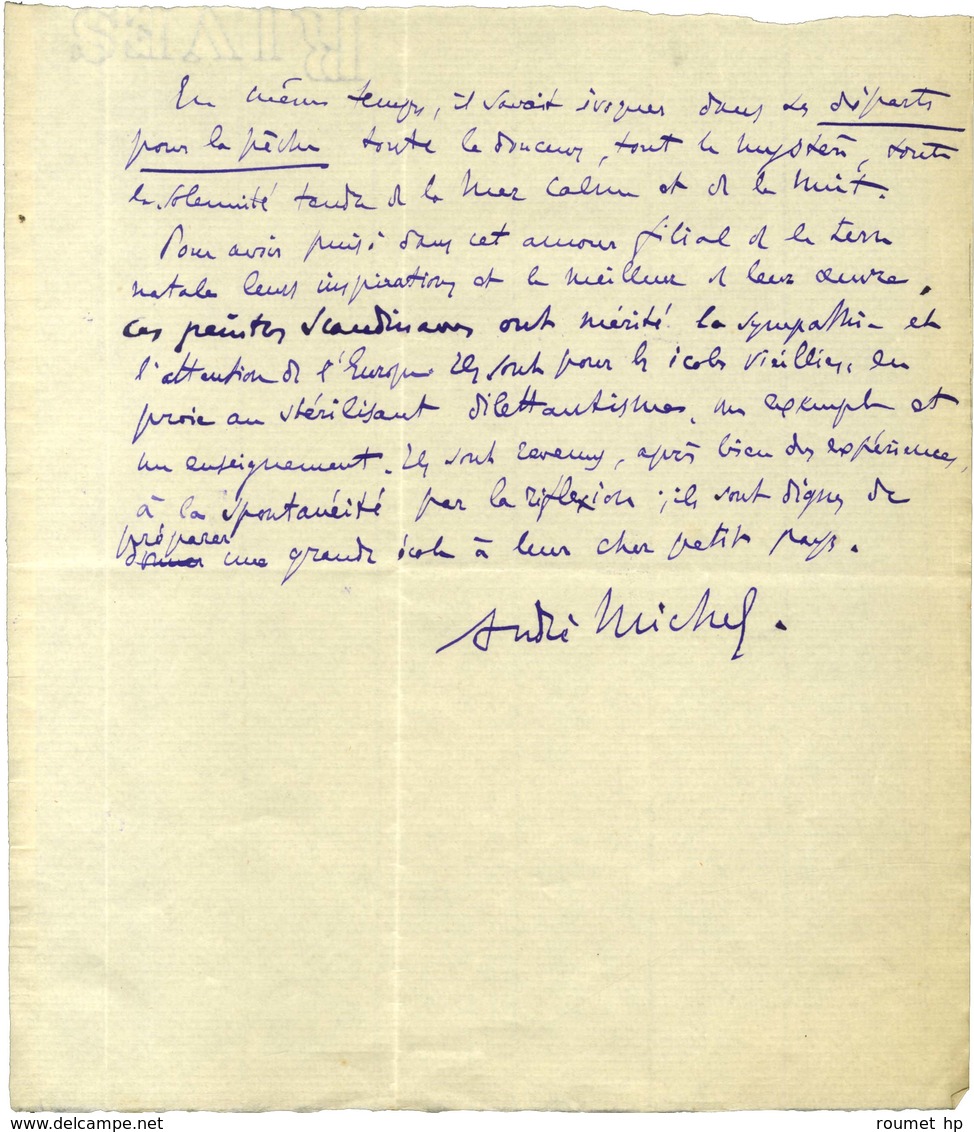 MICHEL André (1853-1925), historien et critique d'art. -/- COPENHAGUE.