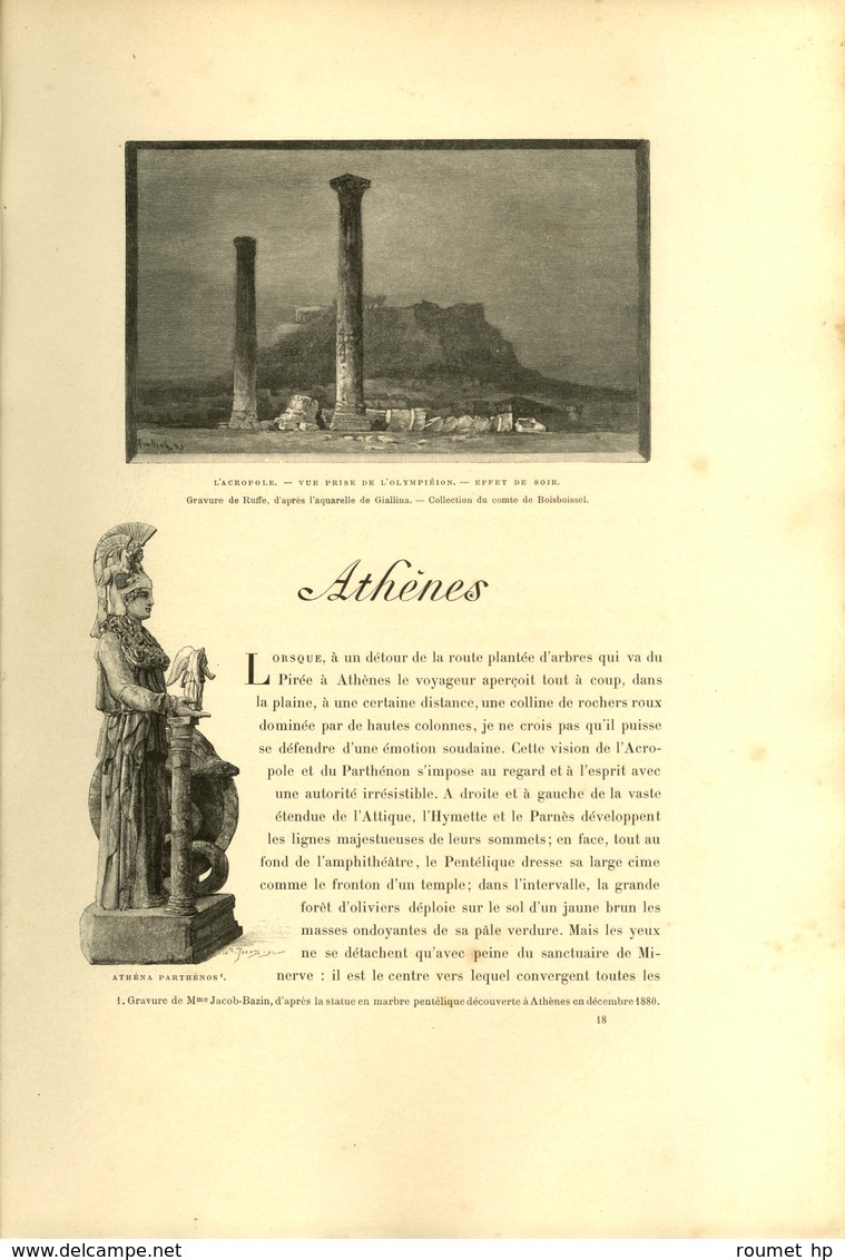 MOÜY Charles de, comte (1834-1922), écrivain et ambassadeur. -/- ATHÈNES.