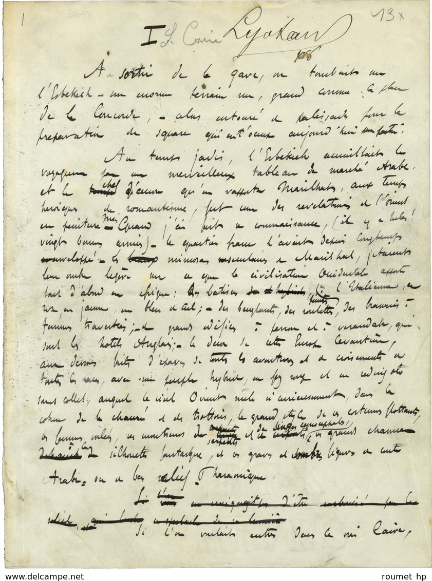 PELLETAN Camille (1846-1915), Historien, Journaliste Et Homme Politique. -/- LE CAIRE. - Autres & Non Classés