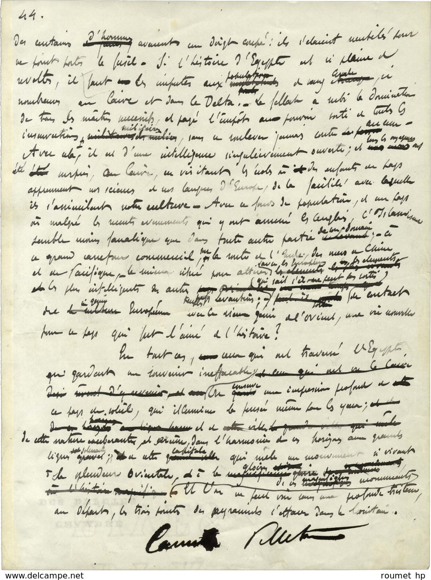 PELLETAN Camille (1846-1915), historien, journaliste et homme politique. -/- LE CAIRE.