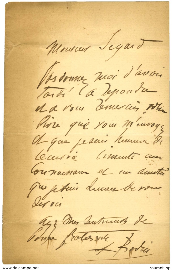 RODIN Auguste (1840-1917), Sculpteur. - Altri & Non Classificati