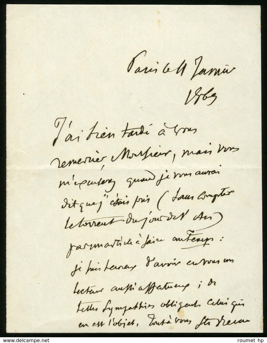 SAINTE-BEUVE Charles Augustin (1804-1869), écrivain, Poète, De L'Académie Française. - Other & Unclassified