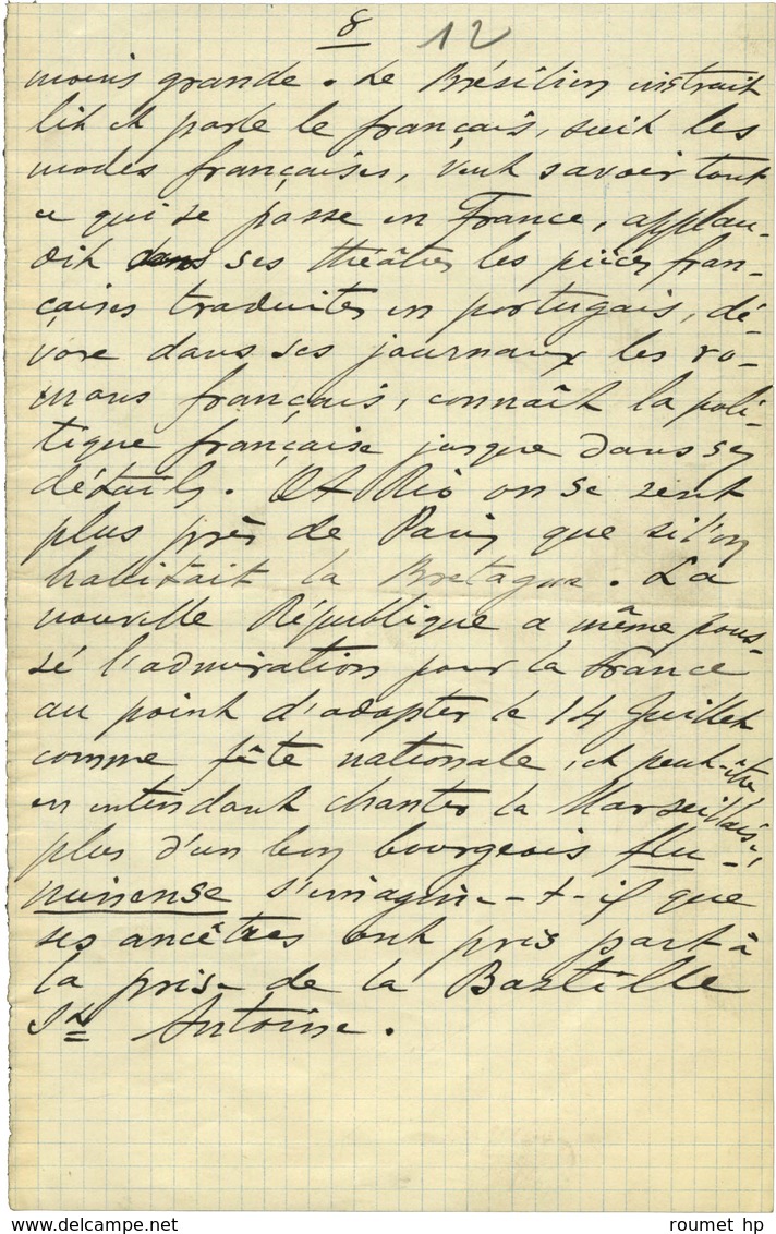 SANTA-ANNA NERY Frederico José De (1848-1901), écrivain Et Historien Brésilien. -/- RIO DE JANEIRO. - Altri & Non Classificati