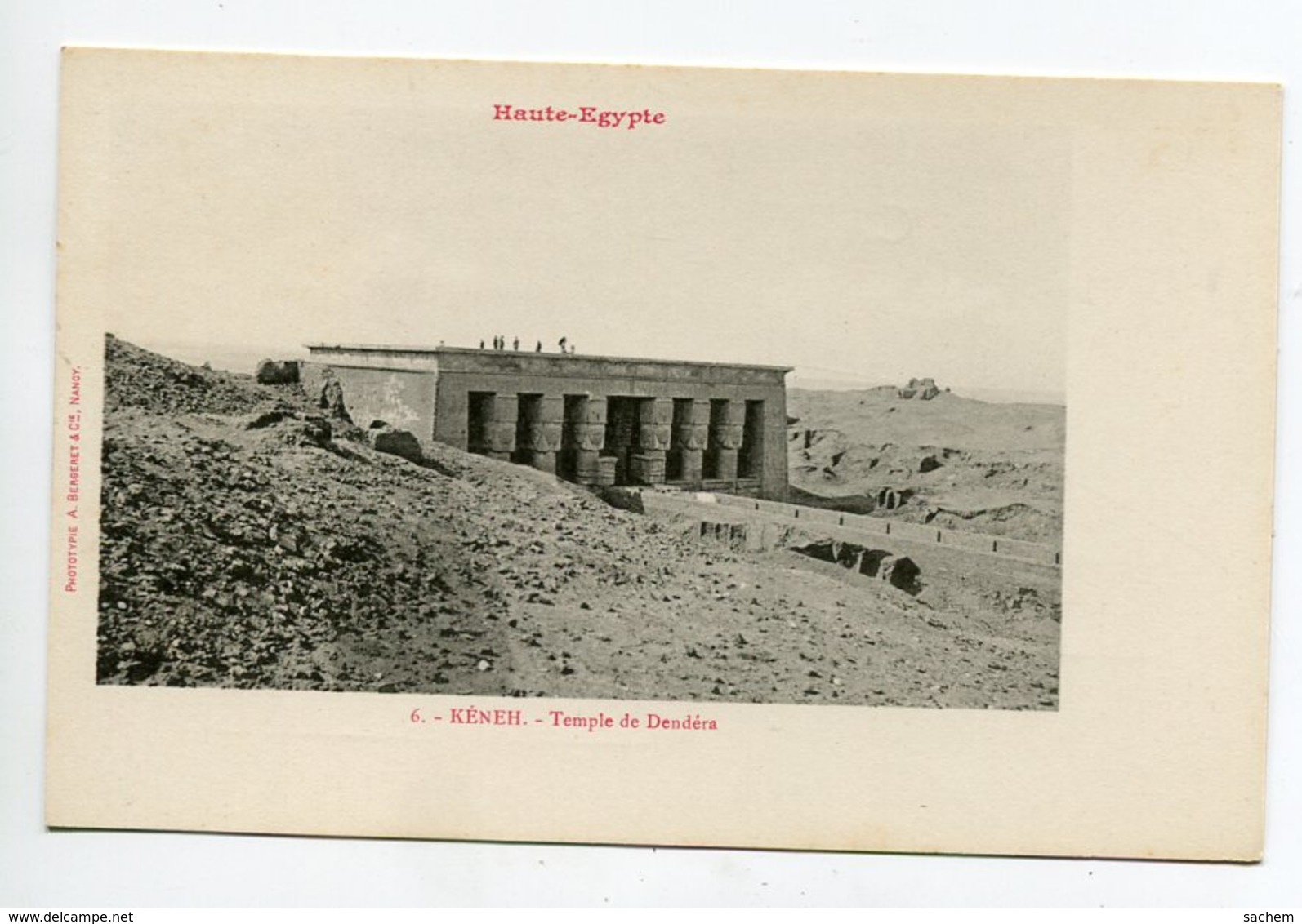 HAUTE EGYPTE 075 KENEH No 06 Temple De Dendéra Vue Large   1900  Dos Non Divisé Bergeret - Other & Unclassified