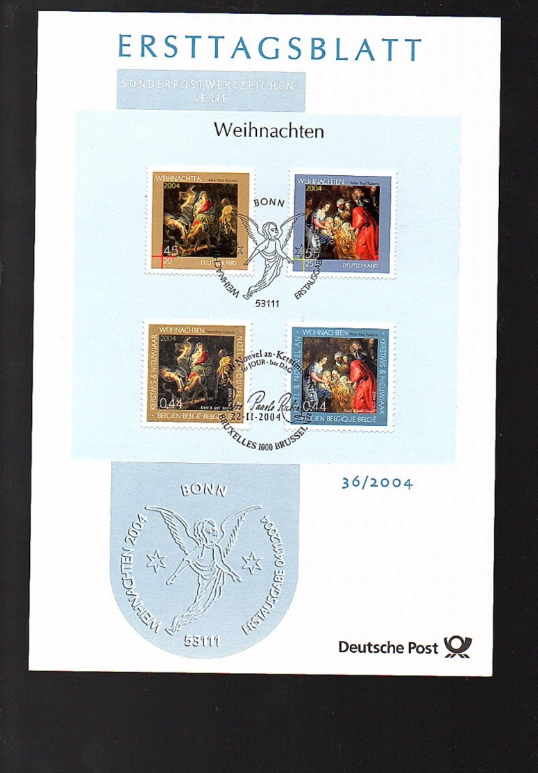 Joint Issue 2004 Weihnachten Kerstmis LIMITED QUANTITY ISSUED  (b289) - Lettres & Documents