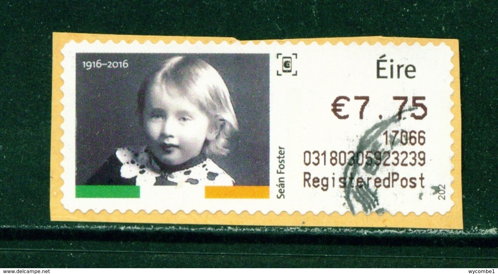 IRELAND  -  2016 Easter Rising SOAR (Stamp On A Roll)  CDS  Used On Piece As Scan - Oblitérés