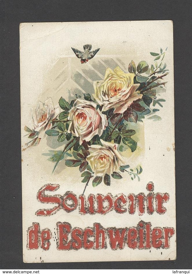 Themes Div-ref CC185- Souvenir De Eschweiler / Veritables Paillettes Dorées Et  Dorures /-leger Pli Haut Gauche - - Eschweiler