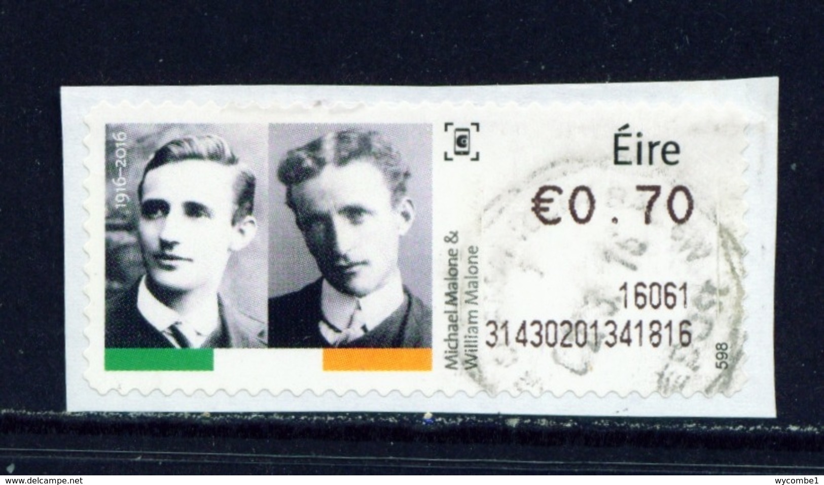 IRELAND  -  2016 Easter Rising SOAR (Stamp On A Roll)  CDS  Used On Piece As Scan - Used Stamps