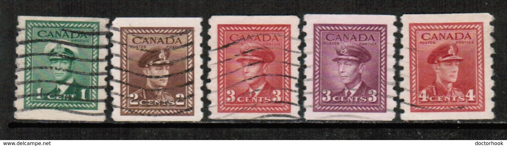 CANADA  Scott # 263-7 VF USED (Stamp Scan # 532) - Used Stamps