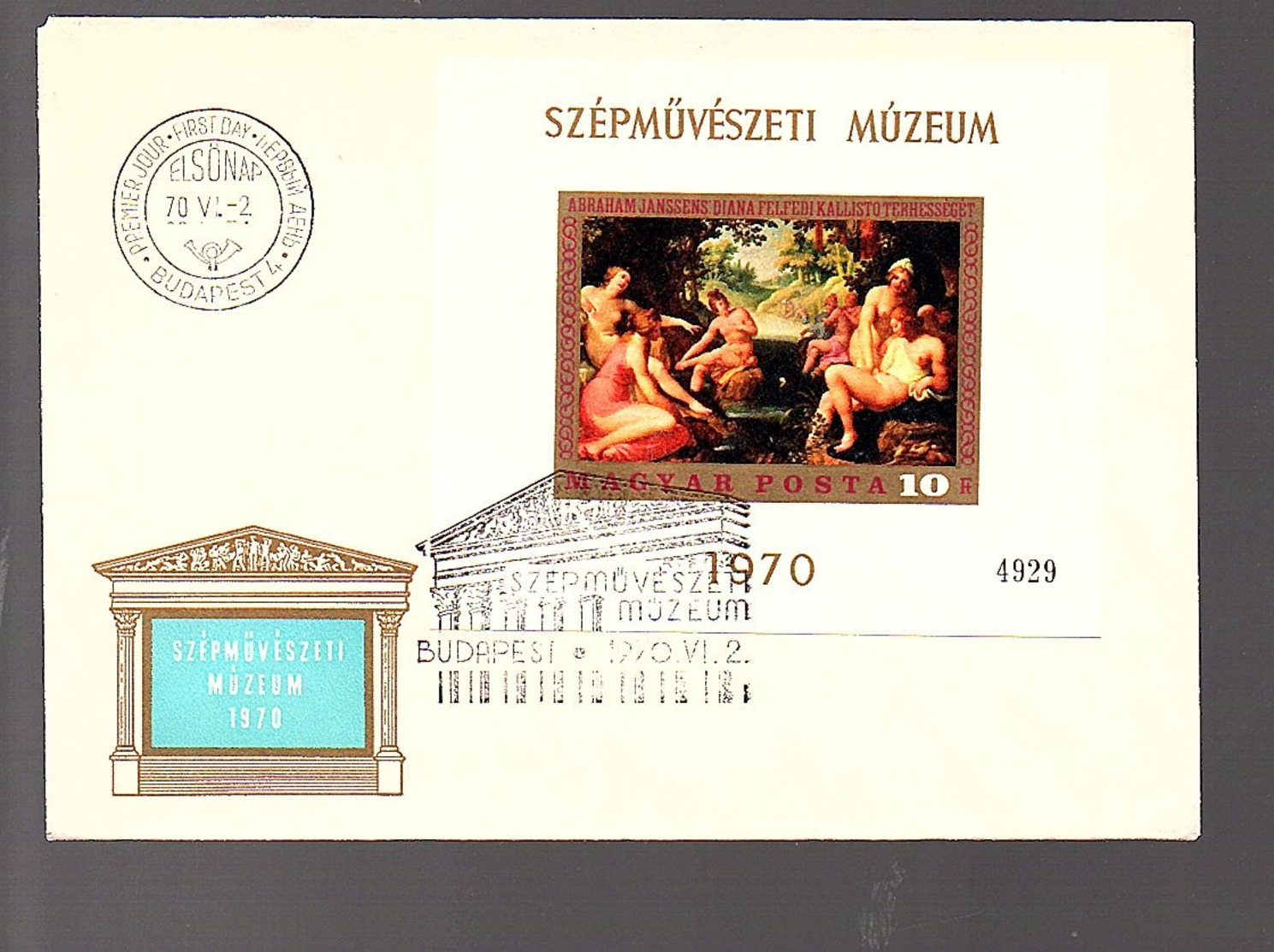 IMPERFORATED Michel Block # 76B  1970 On FDC (159) - FDC