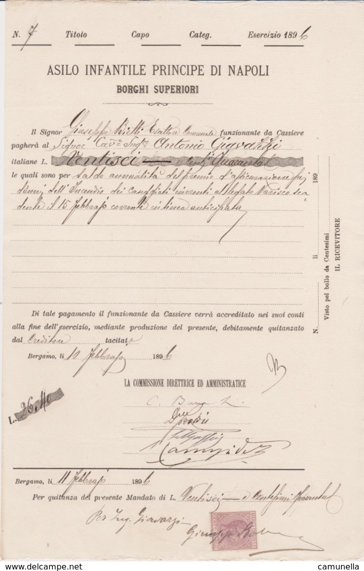 1896-documento Con Marca Da Bollo - Fiscales