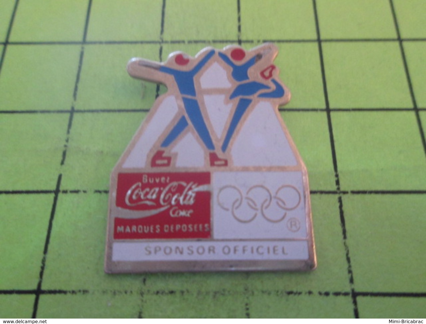 1012b PINS PIN'S / Beau Et Rare : Thème COCA-COLA / PATINAGE ARTISTIQU  ALBERTVILLE 92 JEUX OLYMPIQUES  SPONSOR OFFICIEL - Coca-Cola