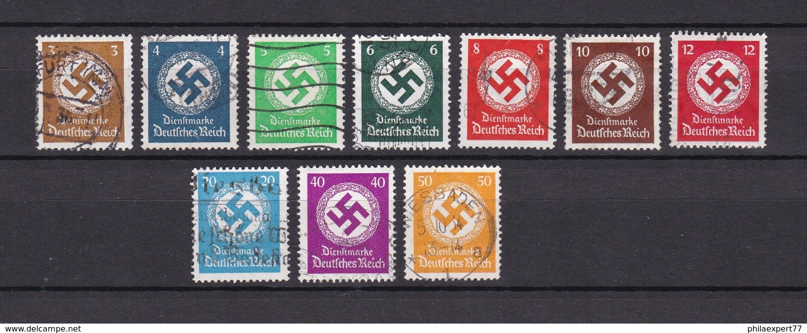 Deutsches Reich - Dienstmarken - 1936 - Michel Nr. 132/138 + 140 + 142/43 - Gebraucht