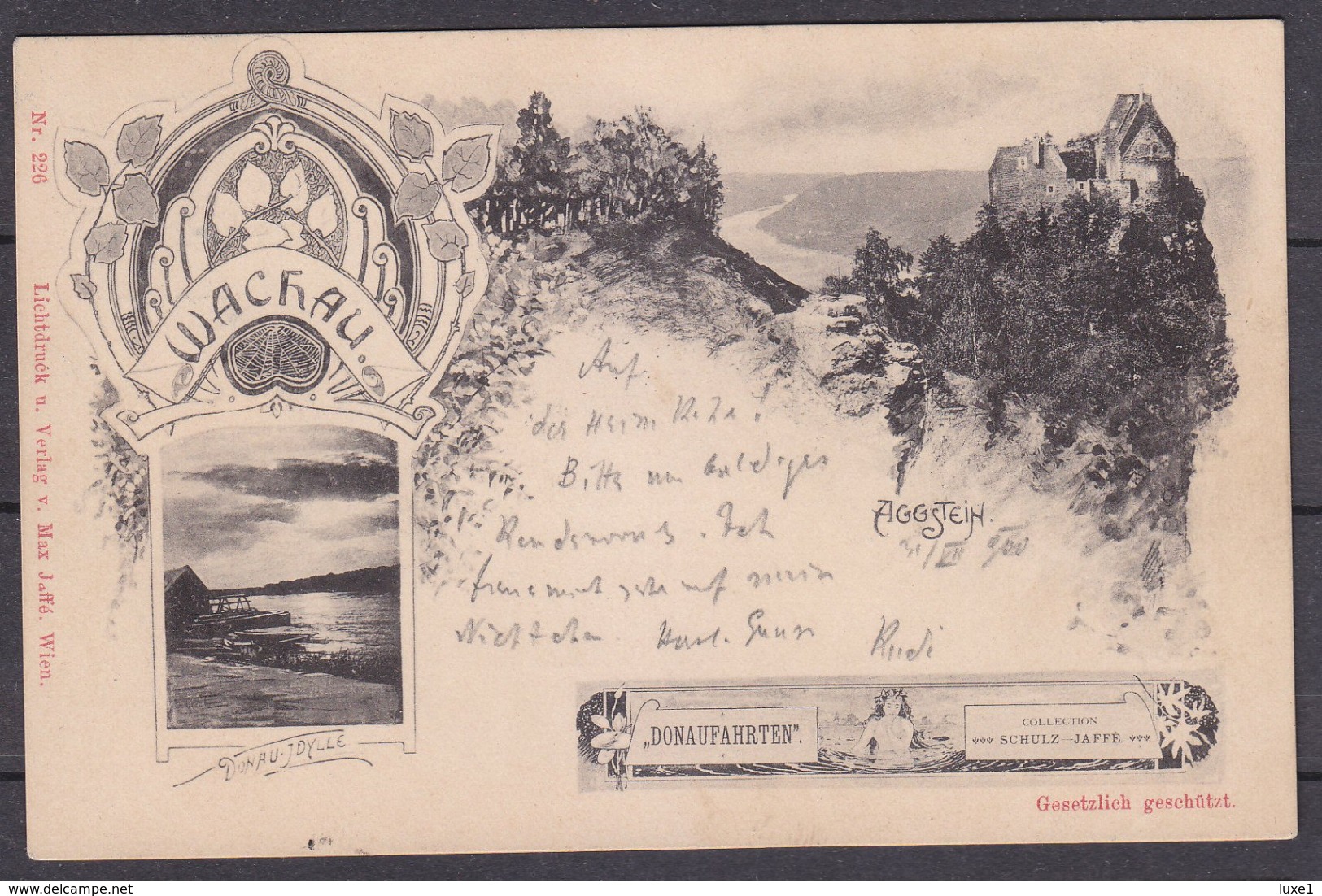 AUSTRIA ,  Wachau Aggstein , OLD  POSTCARD - Melk