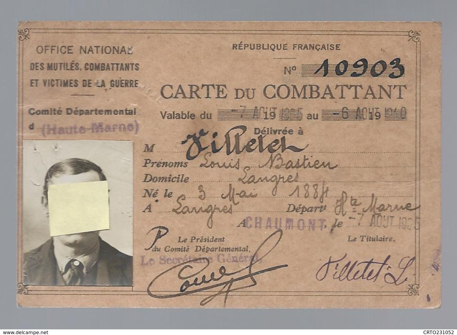 Carte Du Combattant - Documents