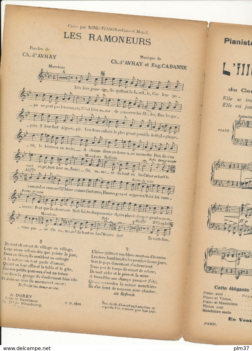 CHANSON - Les Ramoneurs - Charles D'AVRAY, Eugène CABANNE - Partitions Musicales Anciennes