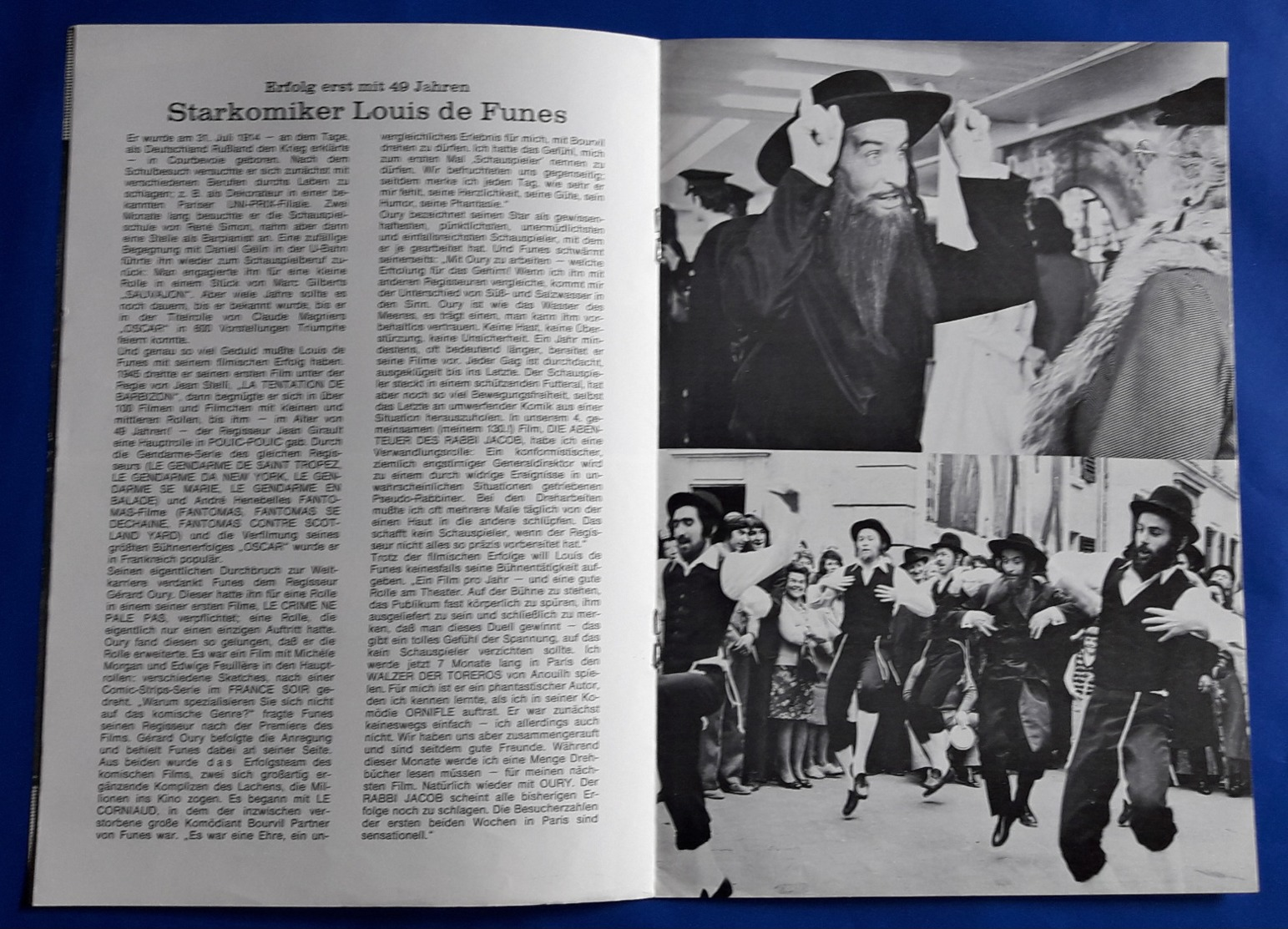 LOUIS DE FUNES / SUZY DELAIR Im Film "Die Abenteuer Des Rabbi Jacob" # NFK-Filmprogramm Von 1973 # [19-1195] - Zeitschriften