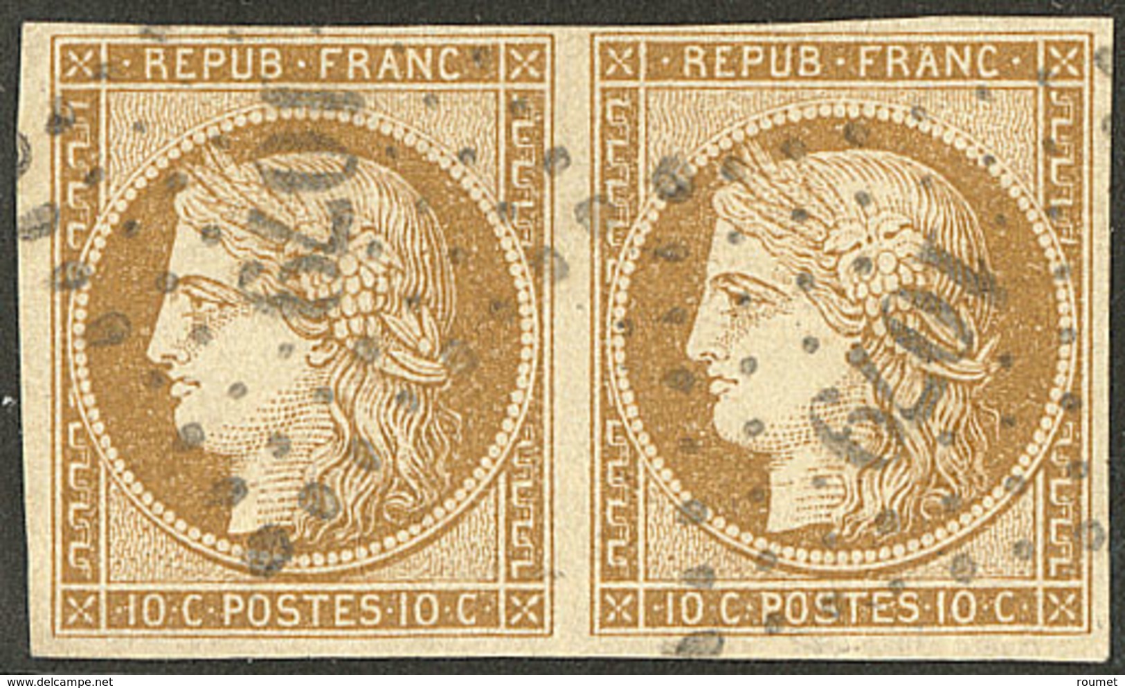 No 1, Paire Obl Pc 1079. - TB - 1849-1850 Cérès