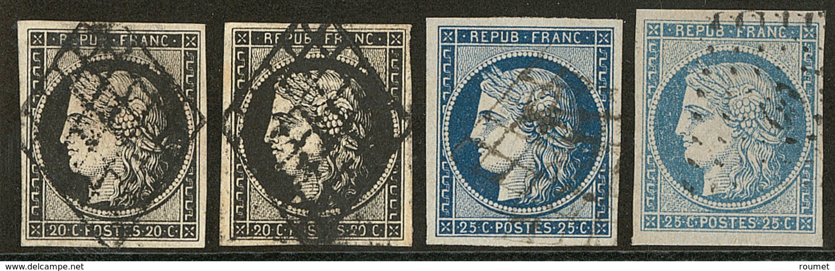 Nos 3a (2), 4a, 4f. - TB - 1849-1850 Ceres