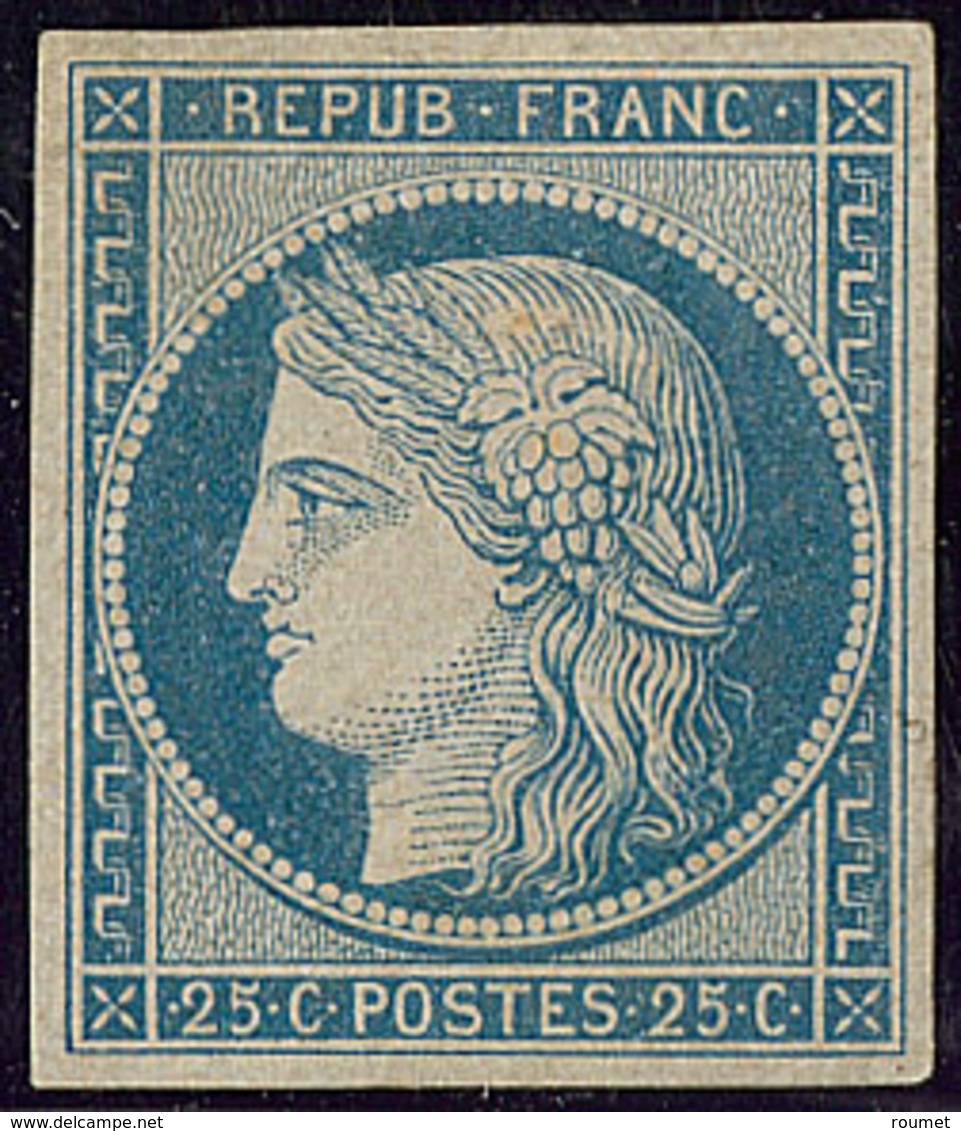 * No 4, Bleu, Aminci Rebouché Mais TB D'aspect. - R - 1849-1850 Cérès