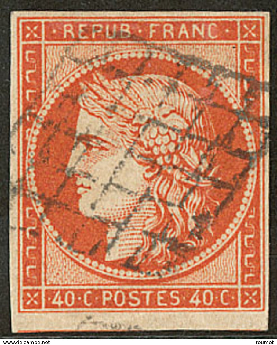 No 5b, Orange Foncé, Un Voisin, Obl Grille. - TB - 1849-1850 Ceres