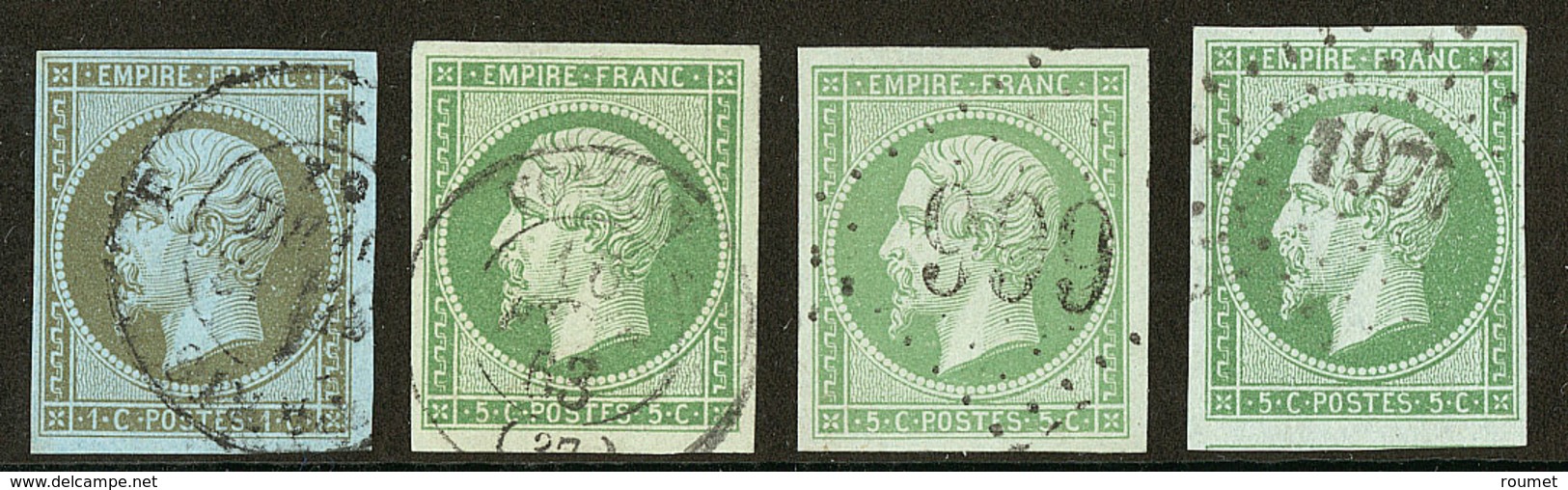 Nos 11, 12 (3 Nuances Et Obl Différentes). - TB - 1853-1860 Napoléon III