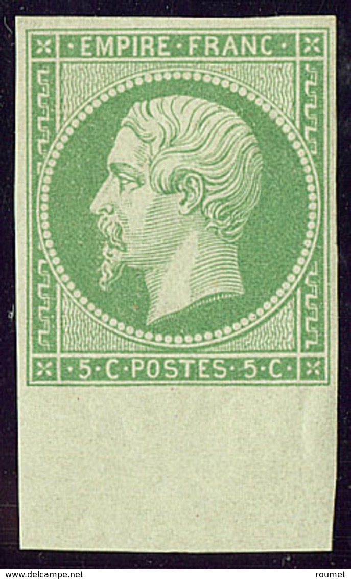 * No 12a, Vert-jaune, Bdf, Superbe. - R - 1853-1860 Napoléon III