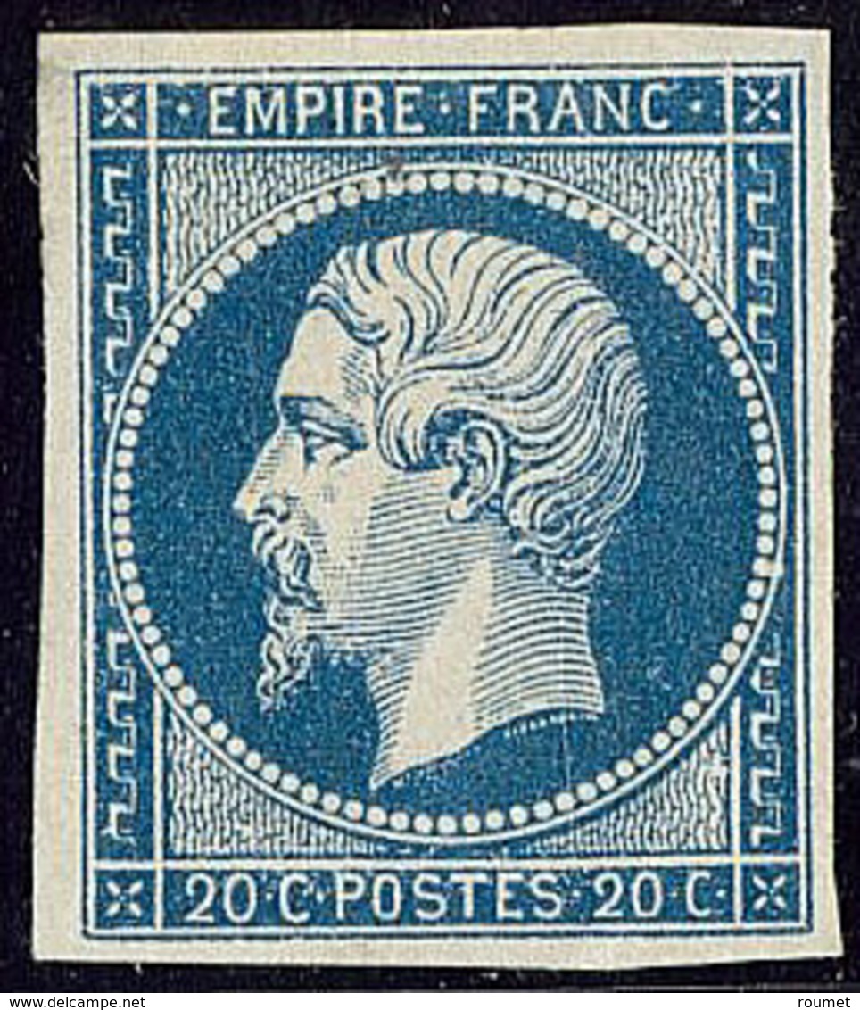 (*) No 14Aa, Bleu Foncé, Gomme Très Partielle Et Pli. - TB - 1853-1860 Napoléon III
