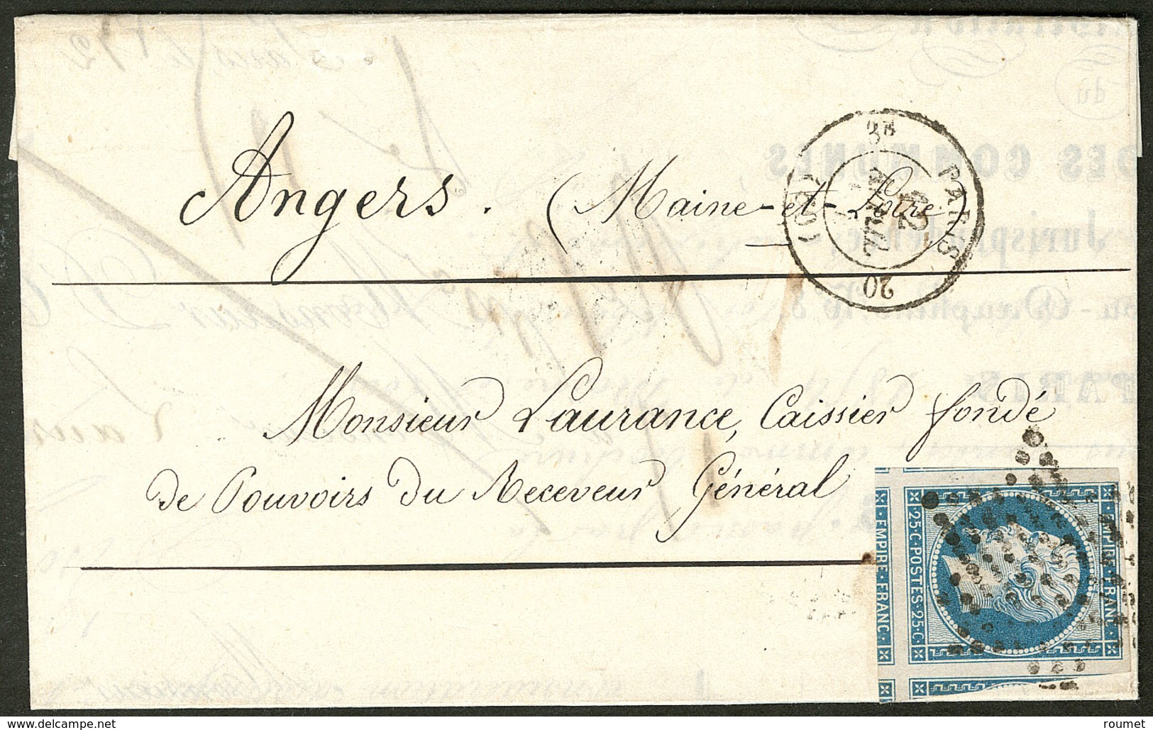 Lettre. No 15, Cinq Voisins, Obl étoile Sur Lettre, Jolie Pièce. - TB - 1853-1860 Napoléon III