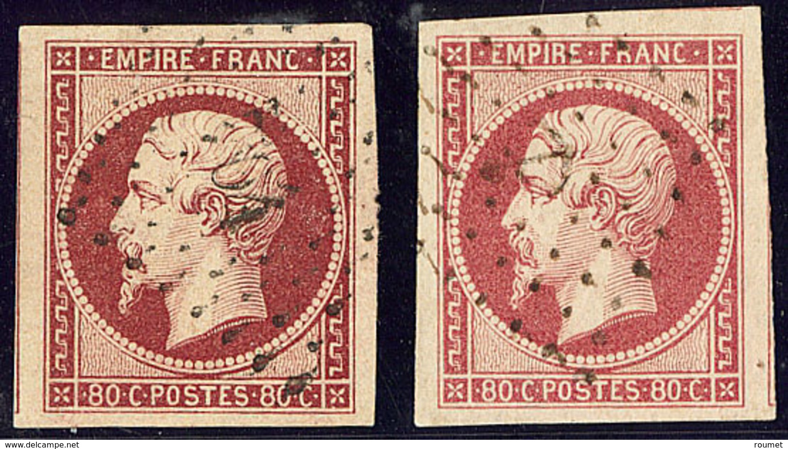 Nos 17A, 17B Deux Voisins Et Obl Ancre. - TB - 1853-1860 Napoléon III