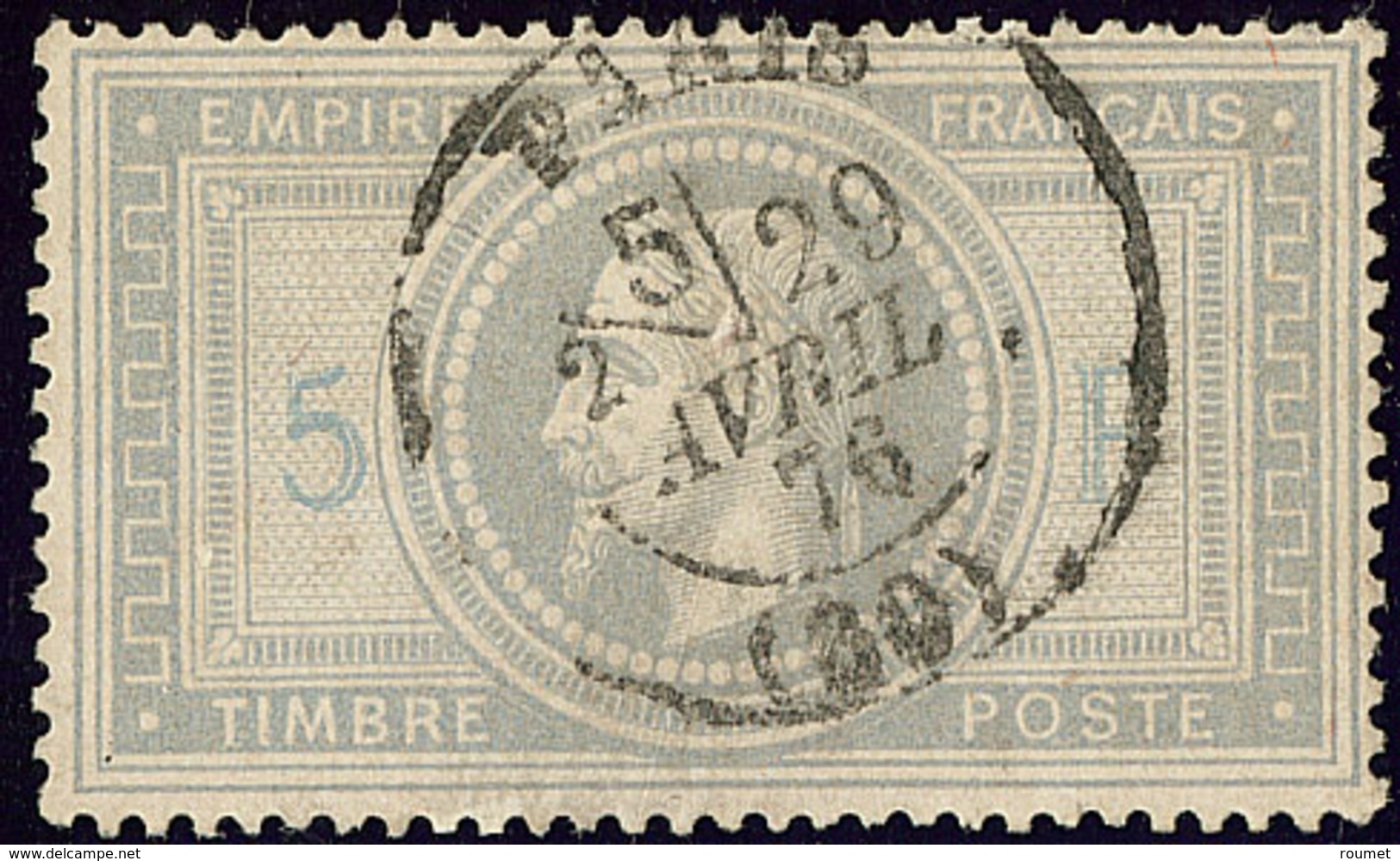5 Et F En Bleu. No 33A, Obl Cad Paris 29 Avril 76. - TB - 1863-1870 Napoleon III With Laurels
