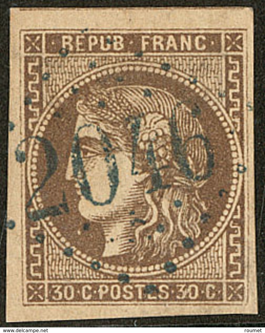 No 47, Obl Gc 2046 Bleu, Jolie Pièce. - TB - 1870 Emission De Bordeaux