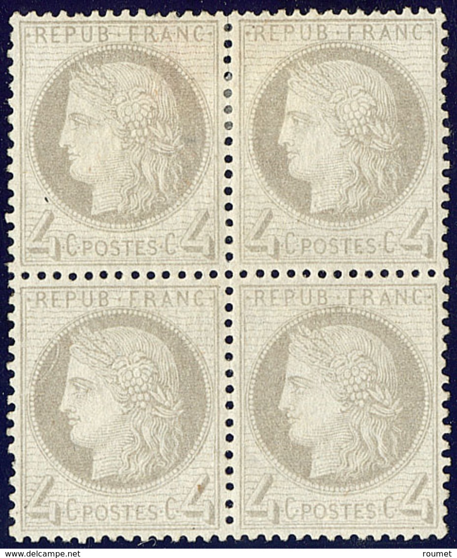 ** No 52, Gris, Bloc De Quatre (deux Ex *), Très Frais. - TB - 1871-1875 Cérès