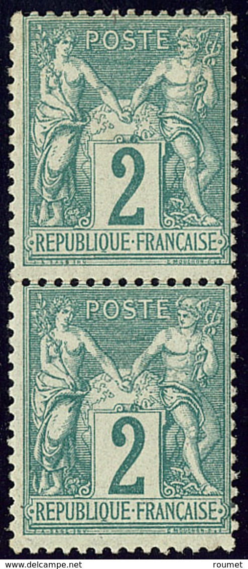 * No 62, Paire Verticale. - TB - 1876-1878 Sage (Type I)