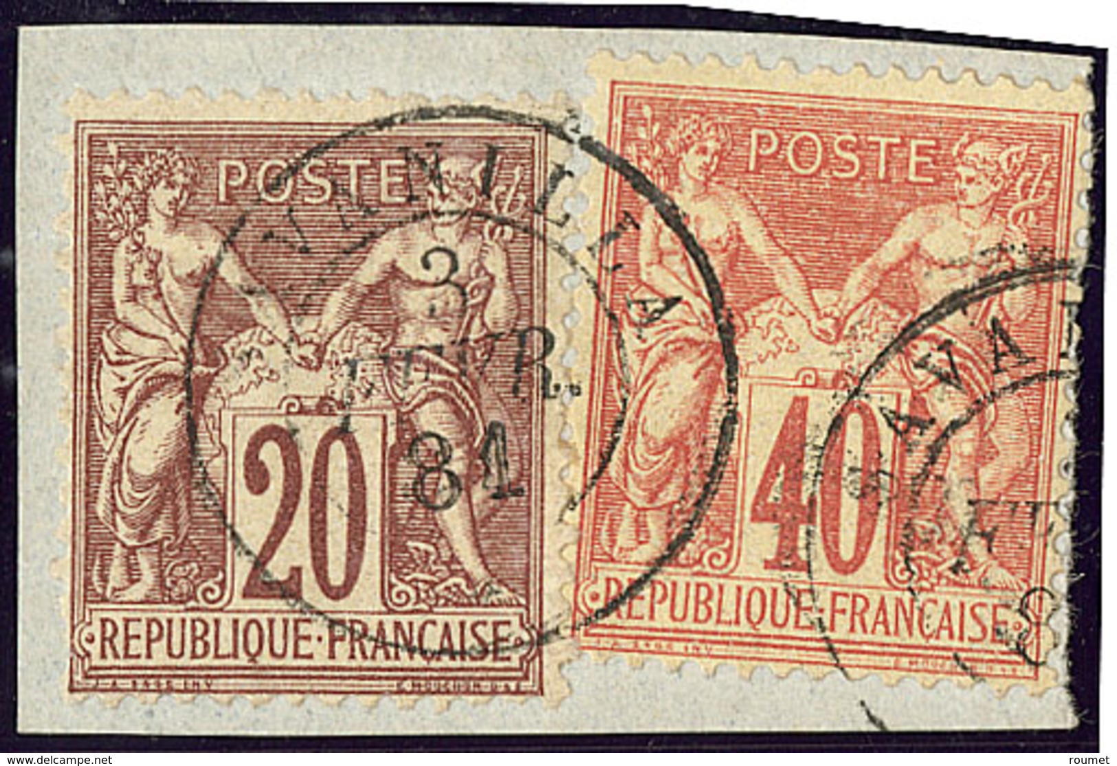 Nos 67 + 70, Obl Cad Paquebot "Savanilla" Sur Petit Fragment. - TB - 1876-1878 Sage (Type I)