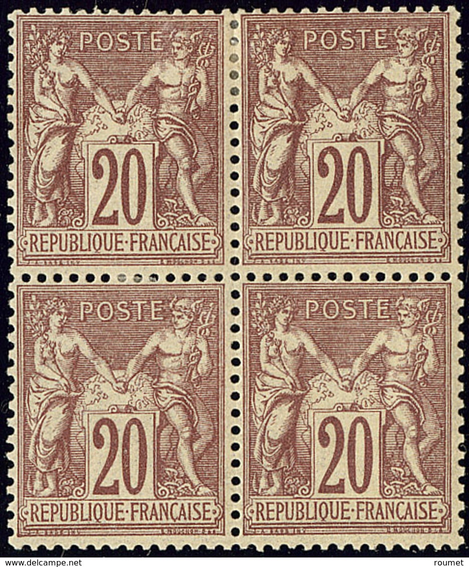 * No 67d, Brun-lilas Foncé, Bloc De Quatre. - TB - 1876-1878 Sage (Type I)