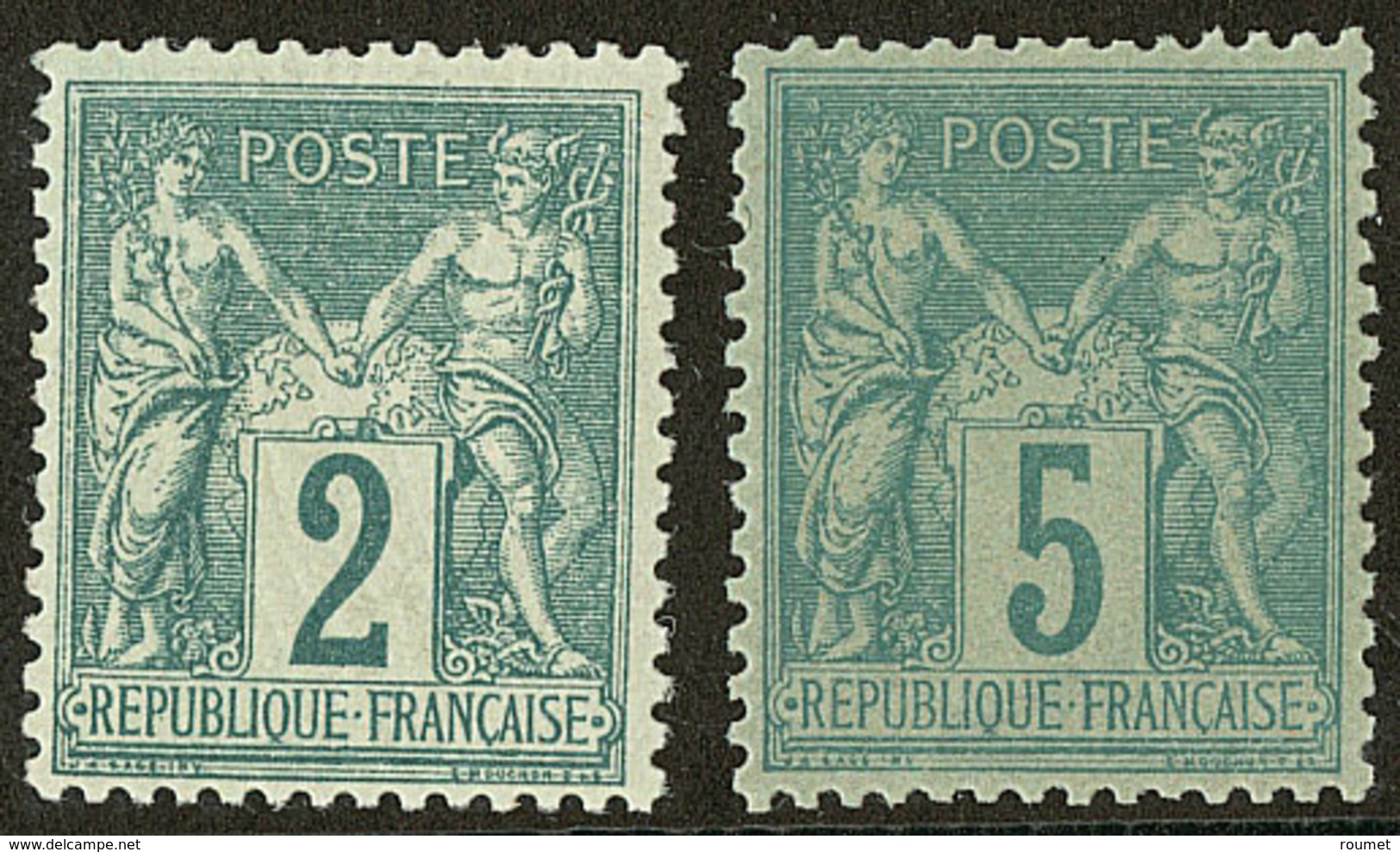 ** Nos 74, 75,  Très Frais Et Centrés. - TB - 1876-1878 Sage (Type I)