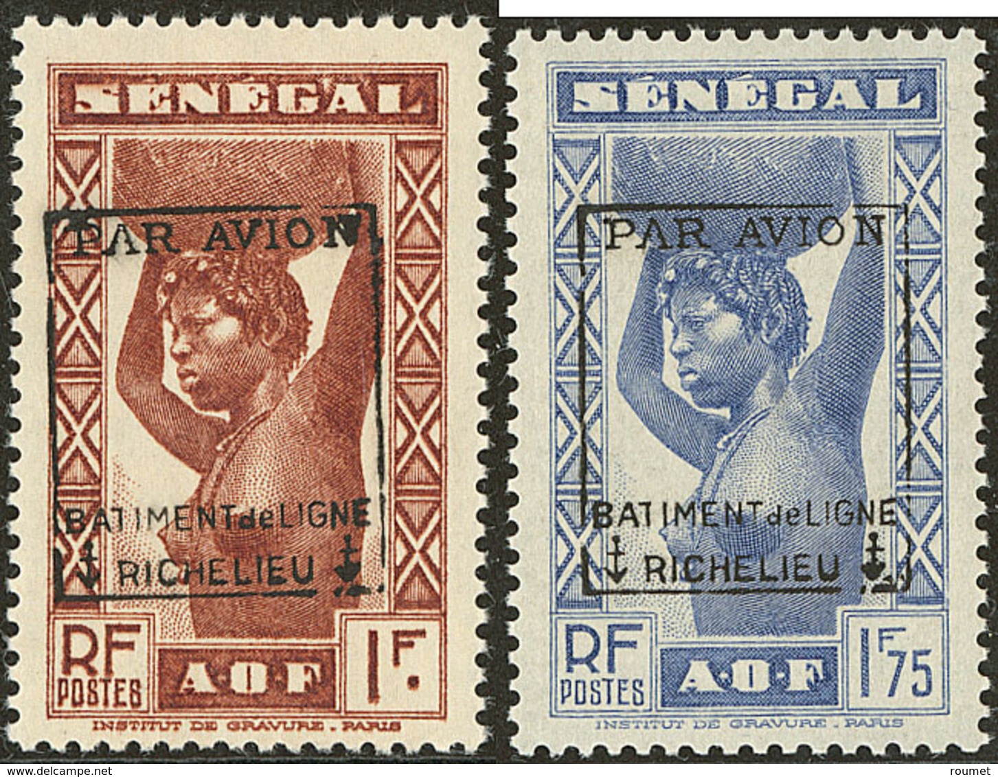 ** Richelieu. Sur Timbres Du Sénégal. Nos 6, 7. - TB - Poste Aérienne Militaire