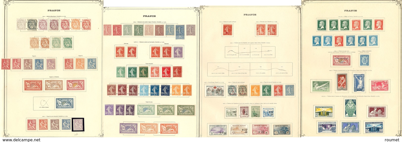 * 1900-1958 (Poste), Valeurs Moyennes Et Séries Complètes Et Nuances Diverses, Complète Après 1935, + Qqs Divers Journau - Collections