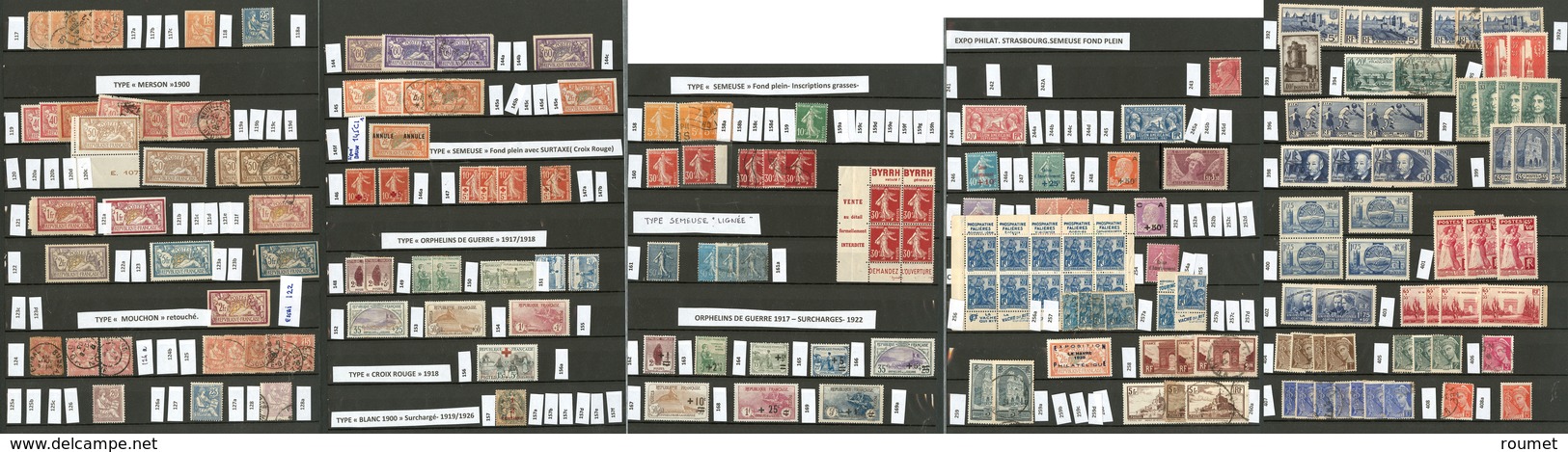 * 1900-1987 (Poste, PA, BF), Bonnes Et Moyennes Valeurs Dont N°122 Pd, 182, 321, PA 15, BF 1,3, Etc., Des Doubles Et Mul - Collections