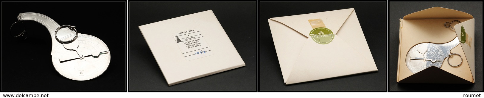 Pèse-lettres. Archambaud N°77, Modèle Pendulaire En Métal Argenté De La Maison Christofle, Dans Sa Boîte D'origine, éche - Stamp Boxes
